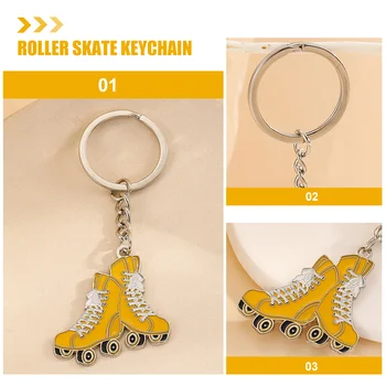 2pcs Roller Skates Key Rings Skates poyabzal modeli marjonlarni osilgan Skates bezaklar metall kalit egalari