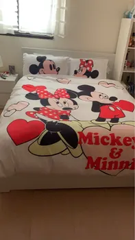 Mickey Mouse to'shalgan yagona egizak Malika Shoh hajmi to'shalgan Sozlash bolalar bolalar yorgan qopqoqni yostiq hollari Yupatuvchi to'shalgan silsilasini